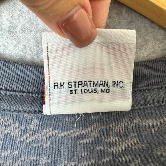 Harley Davidson T-Shirt Womens Large Burn Out Gray Roswell GA Graphic V-Neck - Picture 8 of 9